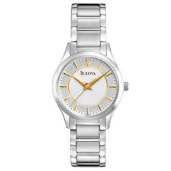 BULOVA 96L175 WOMEN'S DRESS ANALOG SILVER DIAL STAINLESS STEEL WATCH